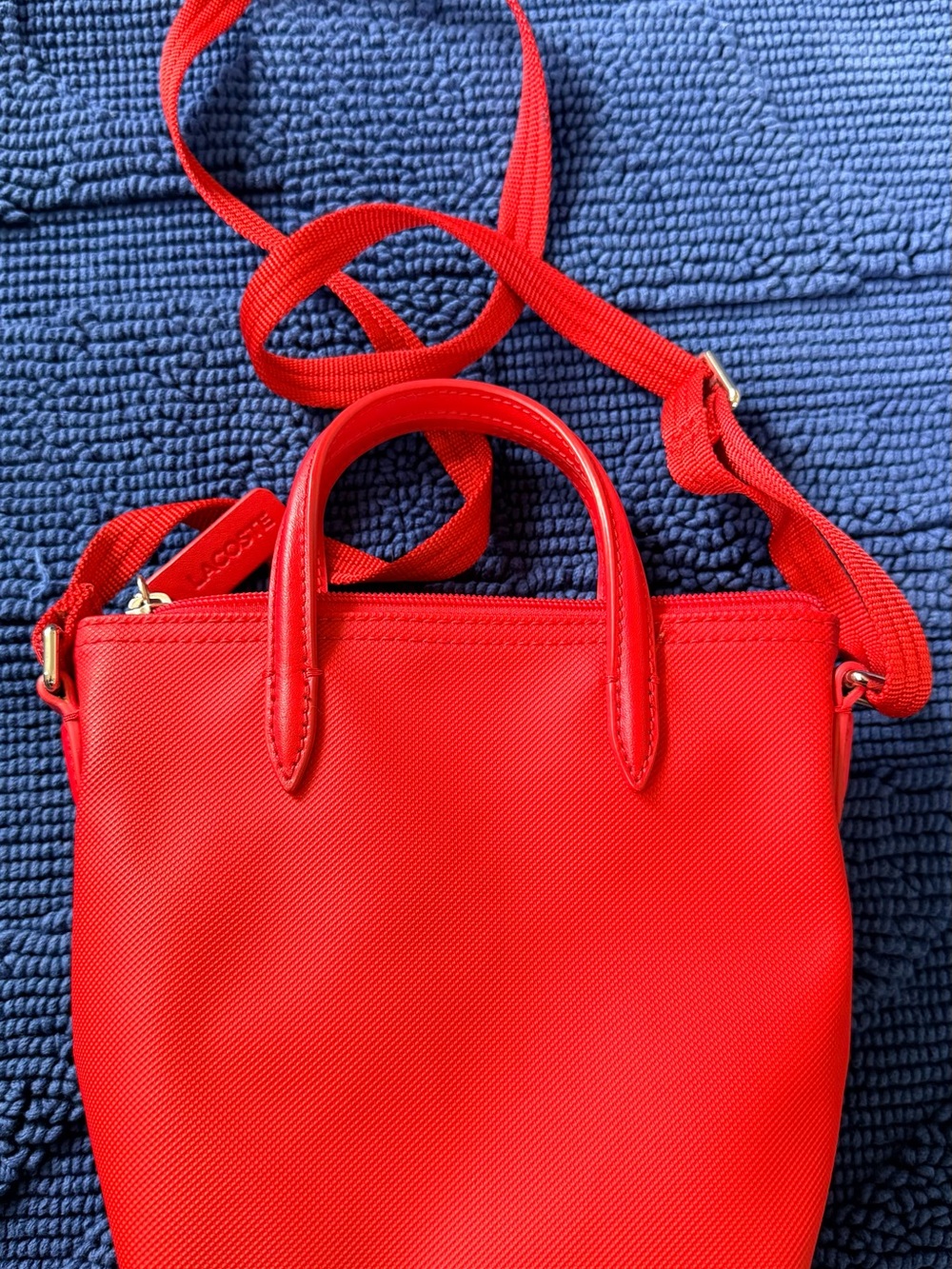 Lacoste Bright Red Crossbody Mini Tote Bag - Picture 7 of 9